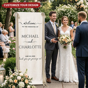 Minimalist Wedding Sign Linen Material Wedding Decorations & Favors - Personalized Welcome Sign