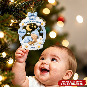 Baby’s First Christmas Sleeping Baby – Personalized Acrylic Ornament - Christmas Keepsake