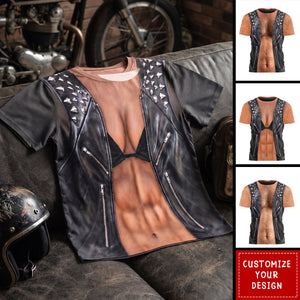 Men & Women Biker Couple, Biker Costume Halloween Costume, Motocycle Lovers - Personalized Shirt