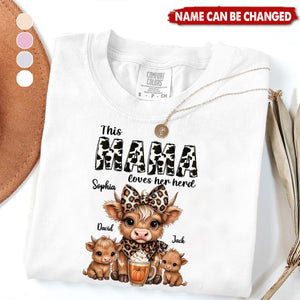 This Mama Grandma Loves Her Herds – Cozy Fall Vibe Personalized Highland Cow Family Shirt