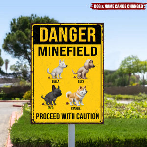 Custom Home Decor Metal Sign - Personalized Birthday Gifts For Dog Lovers, Dog Dad And Mom - Poop Zone In Progress