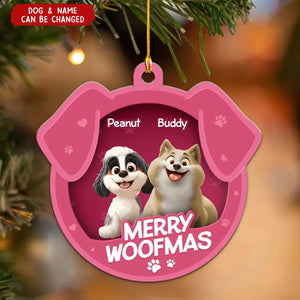 Furry Joy Dog Face Toy Box Personalized Acrylic Ornament, Christmas Gift for Dog Lovers