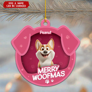 Furry Joy Dog Face Toy Box Personalized Acrylic Ornament, Christmas Gift for Dog Lovers