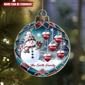 Family Is The Heart Of Our Story - Family Personalized Acrylic Ornament - Christmas Gift For Family Members
