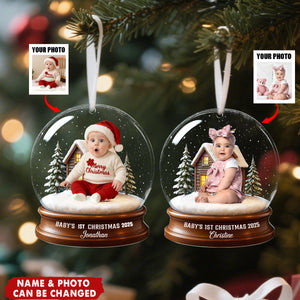 Baby Christmas With Santa Suit - Personalized Acrylic Ornament