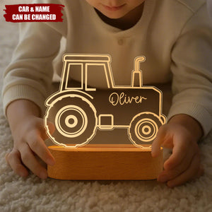 Personalised Tractor Night Light,Nursery Decor,Kids Gift,Easter Gifts for Boy