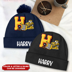 Alphabet Construction Vehicles - Personalized Kid Beanie Hat