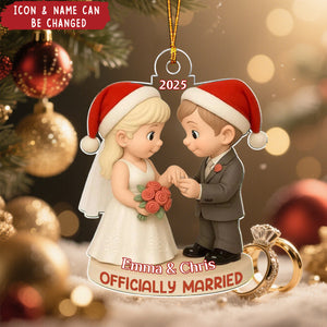 Officially Married - Personalized Acrylic Ornament