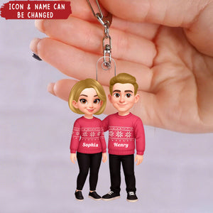 Personalized Acrylic Keychain - Gift For Couple, Husband, Wife