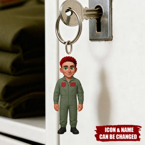 Military Action Figure - Personalized Acrylic Keychain