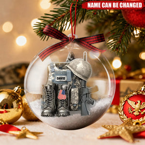 Military Uniform - Personalized Snow Globe Ornament - Christmas Gift for The Military