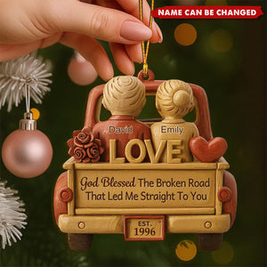 Personalized Wood Ornament - Anniversary Christmas Wedding Gifts For Husband And Wife - Love Led Us Home
