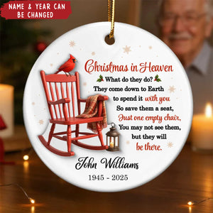 Christmas in Heaven - Personalized Ceramic Ornament - Sympathy Gift For Loss Of Loved Ones