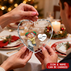 Personalized Heart Glass Ornament - Anniversary Christmas Wedding Gifts For Husband And Wife - Love You More Each Day