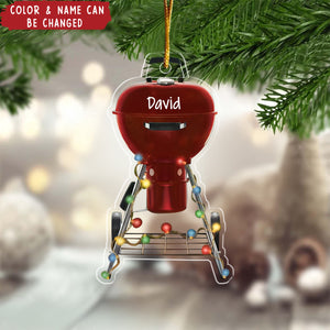 Charcoal Grill Ornament, BBQ Grill Personalized Ornament, Grilling Lover Gift,Gift For Dad