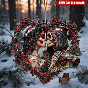 Personalized Skull Couple Acrylic Ornament, Gift For Couples