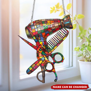 Hair Salon Decor, ACRYLIC Suncatcher Hair Tool, Hairdresser Gifts, Crystal Hair Tools, Hair Salon Accessories