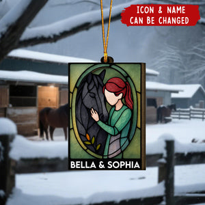 Girl And Her Horse Bond That Can't Be Broken - Personalized Wooden Ornament