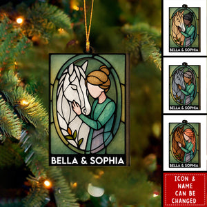 Girl And Her Horse Bond That Can't Be Broken - Personalized Wooden Ornament