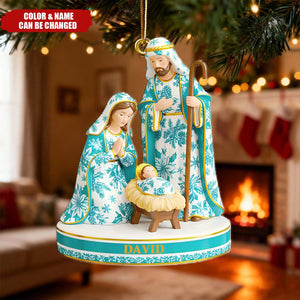 Toile de Jouy Nativity Christmas Ornament – Personalized Gifts for Believers