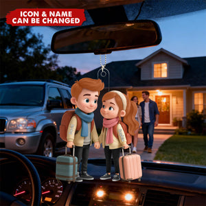 Personalized Travel Car Ornament For Adventure Couple - Perfect Gift For Him, For Her