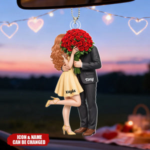 Forever Without Saying a Word Elegant Couple - Personalized Car Ornament - Valentine's Gift For Him, For Her, For Couple