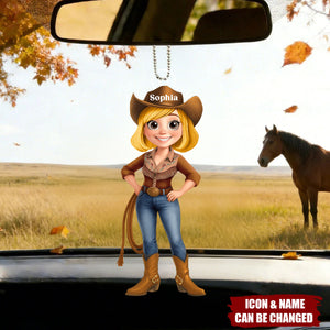 Cowgirl What A Wonderful World - Personalized Car Ornament