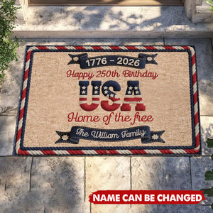 USA 250Th Birthday Faux Yarn Pattern - Personalized Doormat