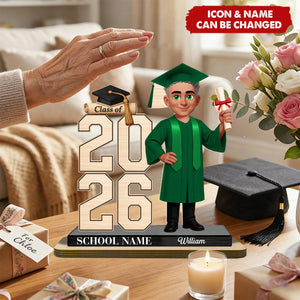 Class Of 2026 2027 Senior - Personalized 2-Layered Wooden Plaque - Graduation Gift For Graduates, Daughter, Son