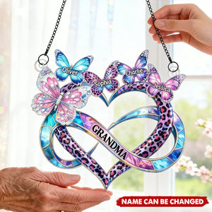 Mom Grandma Heart Infinity - Personalized Suncatcher - Sentimental Mother's Day Gift for Grandma, Mom, Wife