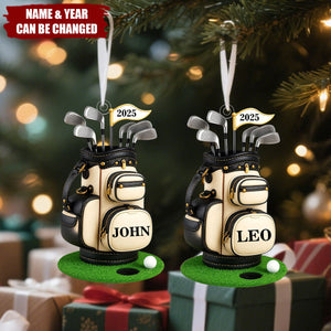 Personalized Golf Bag Christmas Ornament - Gift For Golf Lover, Pro Golfer, Golf Club