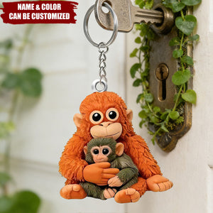 Personalized Punch The Monkey Keychain - Mother's Day Gift For Mom