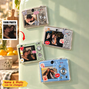 Custom Vintage Photo Fridge Magnet - Personalized Couple Photo Magnet