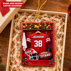 Custom America Football Ornament - Personalized Christmas Birthday Gifts For Football Lovers