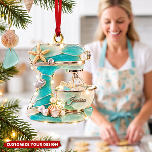Baking Mixer Sea Glass Ornament - Personalized Gifts For Baking Lovers