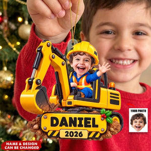 Custom Photo Ornament - Personalized Christmas Gifts For Kids - Big Builds Ahead