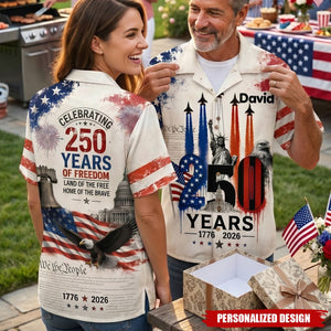 Celebrated America 250th Anniversary - Personalized Hawaiian Shirt - Gifts For Patriots