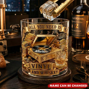 Soul-Stirring Vinyl Record Round Glass, Personalized Gifts For Drinking & Vinyl Record Lovers