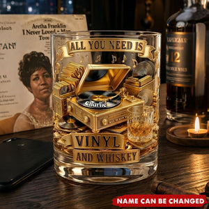 Soul-Stirring Vinyl Record Round Glass, Personalized Gifts For Drinking & Vinyl Record Lovers