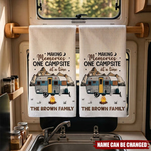 Making Memories One Campsite At A Time, Personalized Kitchen Towel, Gift For Camping Lovers