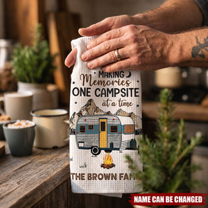 Making Memories One Campsite At A Time, Personalized Kitchen Towel, Gift For Camping Lovers