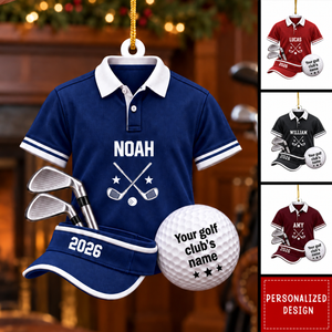 Personalized Golf Club Uniform Ornament - Custom Name Christmas Gift