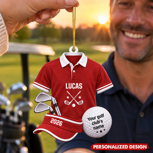 Personalized Golf Club Uniform Ornament - Custom Name Christmas Gift