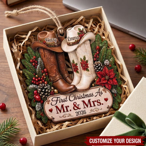 Custom First Christmas Ornament - Personalized Anniversary Christmas Wedding Gifts