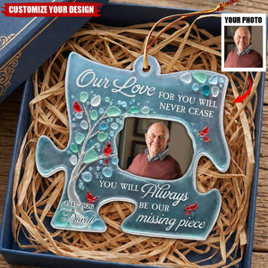 Our Love For You Will Never Cease - Personalized Memorial Acrylic Ornament