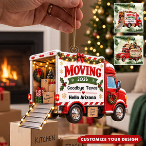 Personalized Moving Ornament - Custom New Home Christmas Ornament