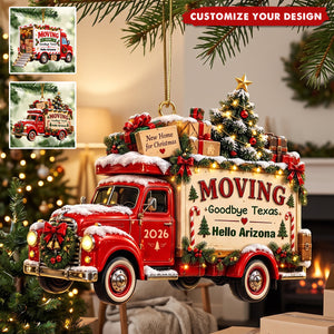 Personalized Moving Ornament - Custom New Home Christmas Ornament