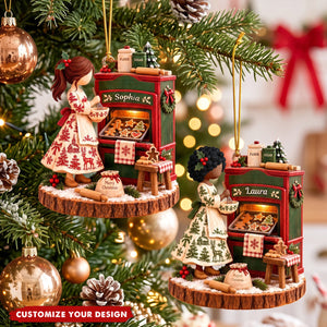 Baking Girl Christmas Ornament - Personalized Gifts For Bakers