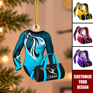 Personalized Gymnastics Leotard Acrylic Ornament - Custom Name Christmas Gift for Girl Gymnasts
