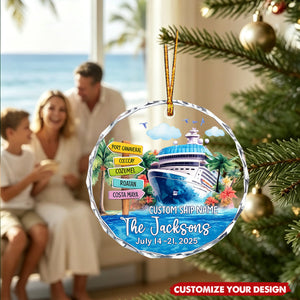 Personalized Couple Adventures Ornament Cruise Ship Honeymoon Keepsake